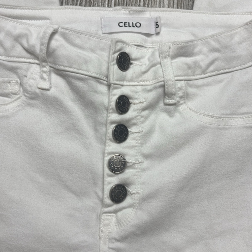 Cello White High Rise Jeans Classic Style - Picture 2 of 5